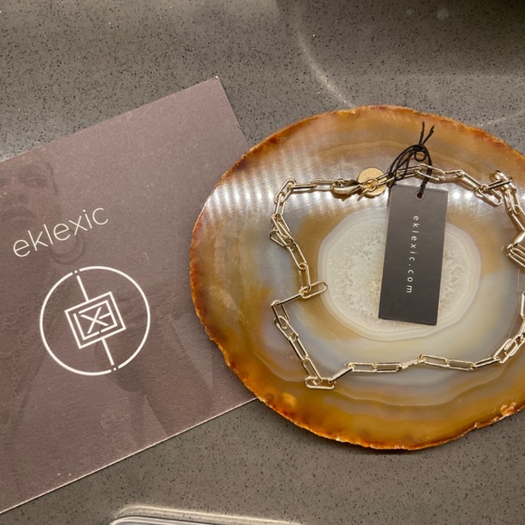 10K Gold Plated U Link Chain Necklace, 14” NWT - Picture 3 of 4